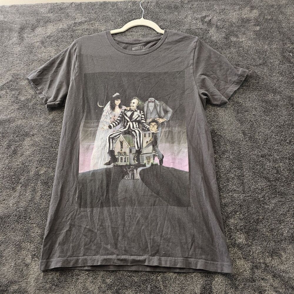 Beetlejuice Ghost With The Most T Shirt Mens Medium Gray Double Sided Movie Tee